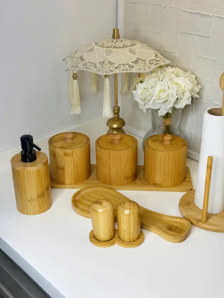 Pisa 13 Parça Tezgah Üzeri Bambu Set
